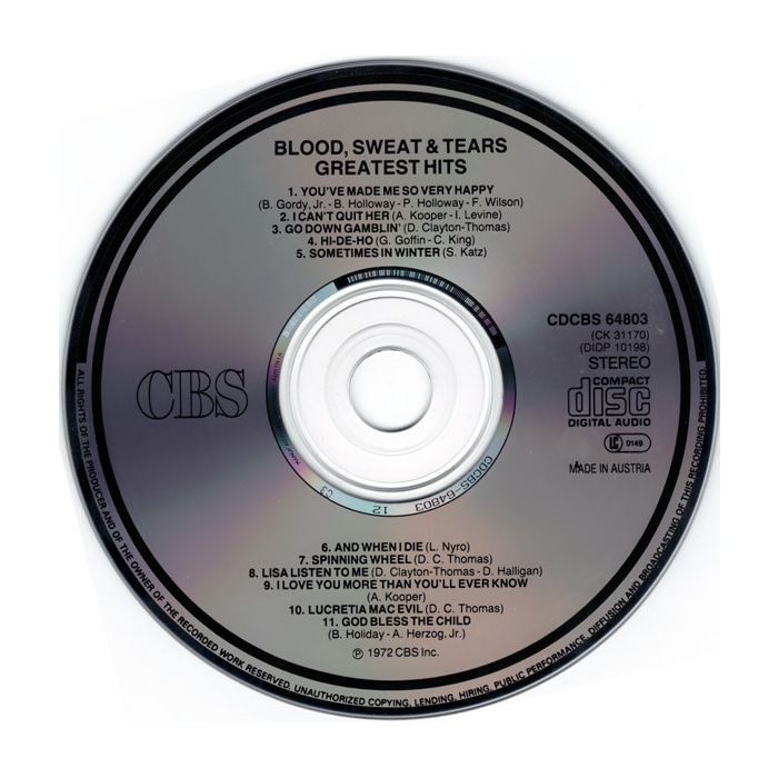 Blood, Sweat And Tears - Greatest Hits