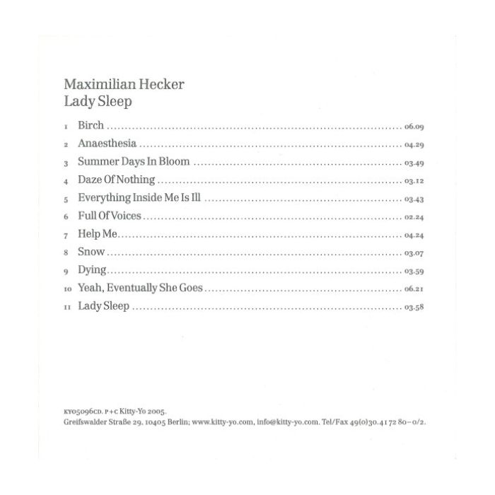 Maximilian Hecker - Lady Sleep