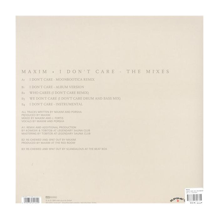 Maxim - I Don't Care (The Mixes)