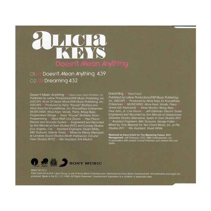 Alicia Keys - Doesn't Mean Anything