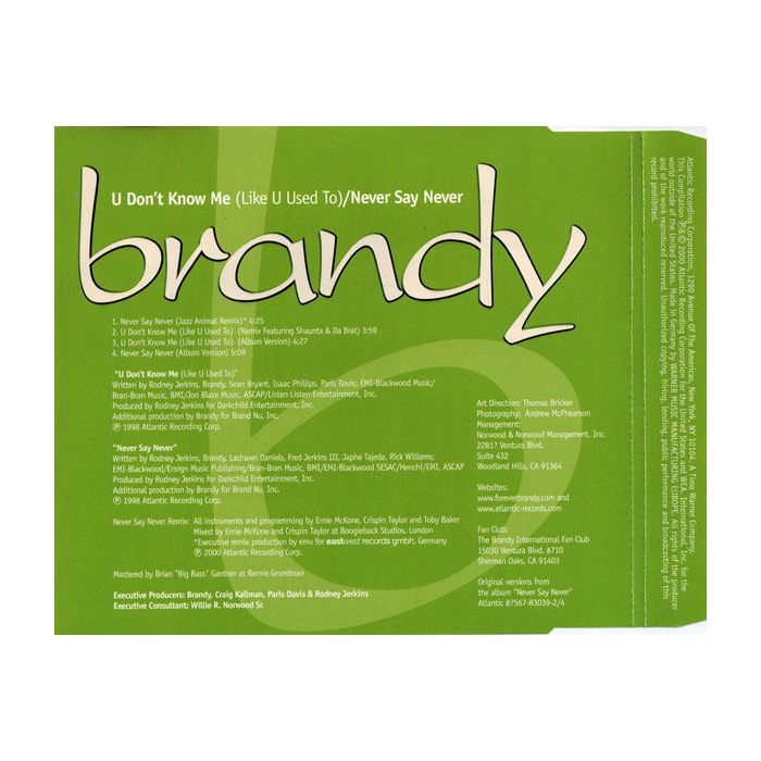 Brandy  - U Don't Know Me (Like U Used To) / Never Say Never