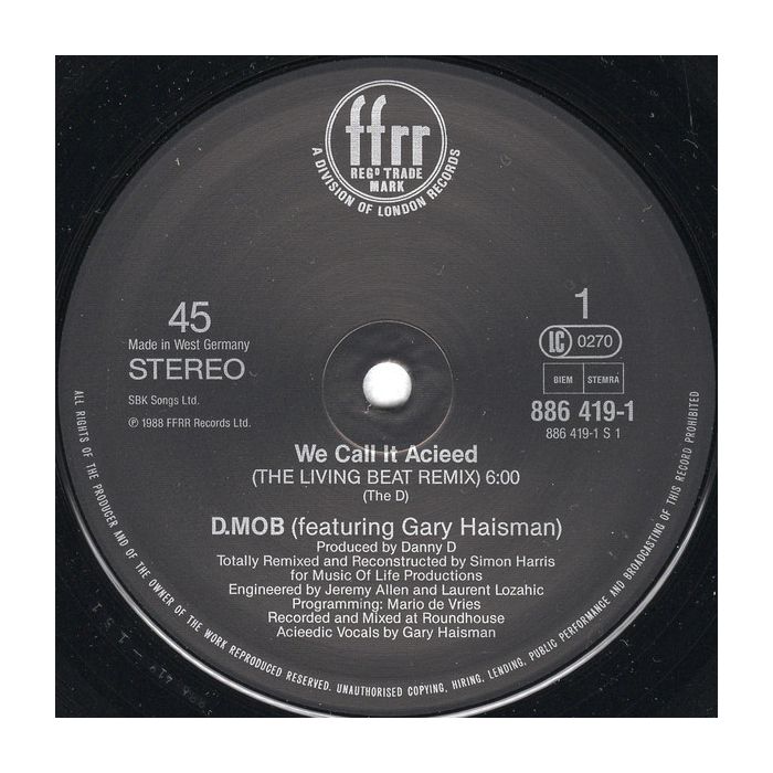 D Mob Featuring Gary Haisman - We Call It Acieed (Remix)