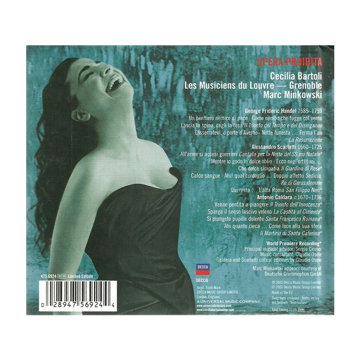 Cecilia Bartoli , Les Musiciens Du Louvre , Marc Minkowski - Opera Proibita
