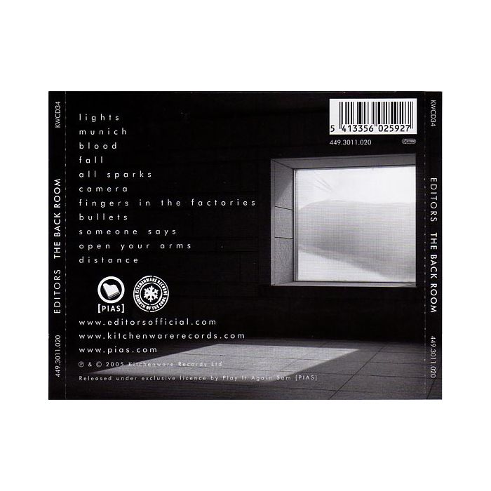 Editors - The Back Room