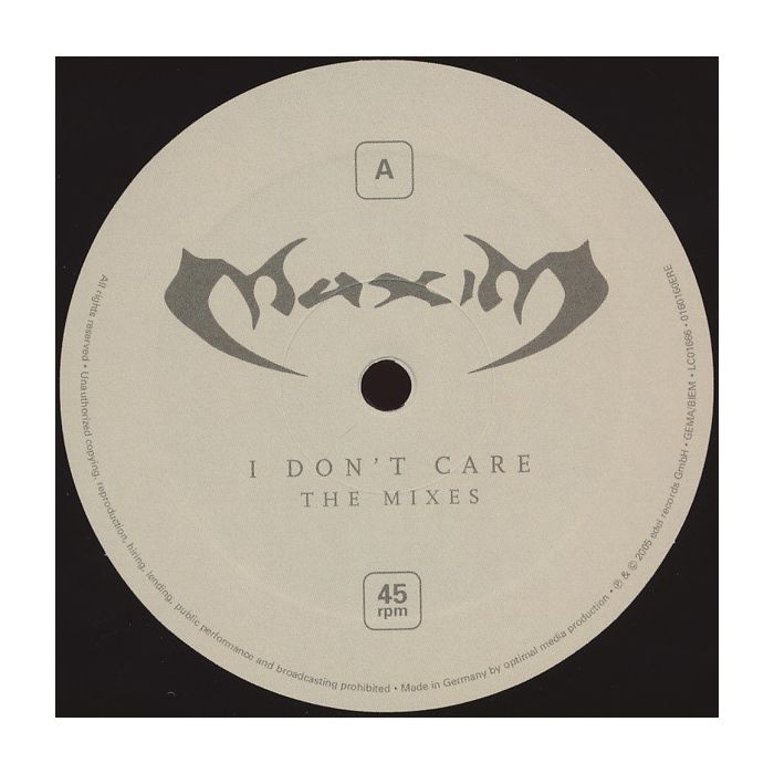 Maxim - I Don't Care (The Mixes)
