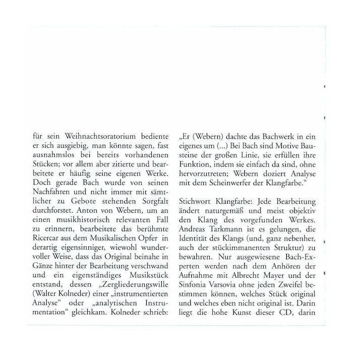 Albrecht Mayer , Johann Sebastian Bach , Sinfonia Varsovia - Lieder Ohne Worte: Transkriptionen Für Oboe Und Orchester