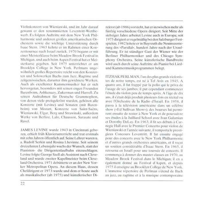 Wolfgang Amadeus Mozart , Itzhak Perlman , James Levine  , Wiener Philharmoniker - The 5 Violin Concertos
