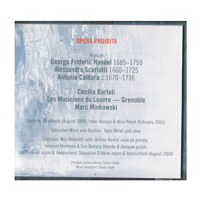Cecilia Bartoli , Les Musiciens Du Louvre , Marc Minkowski - Opera Proibita