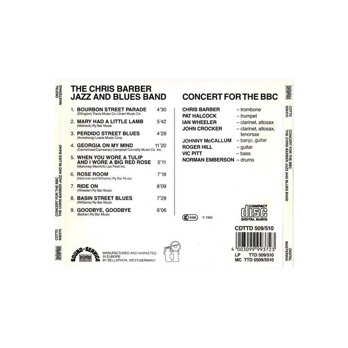 The Chris Barber Jazz And Blues Band - Concert For The BBC