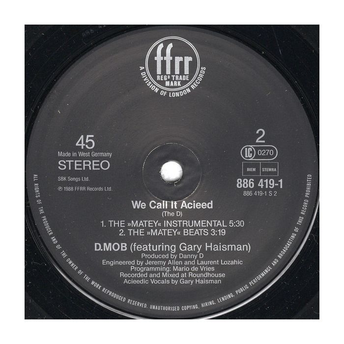 D Mob Featuring Gary Haisman - We Call It Acieed (Remix)