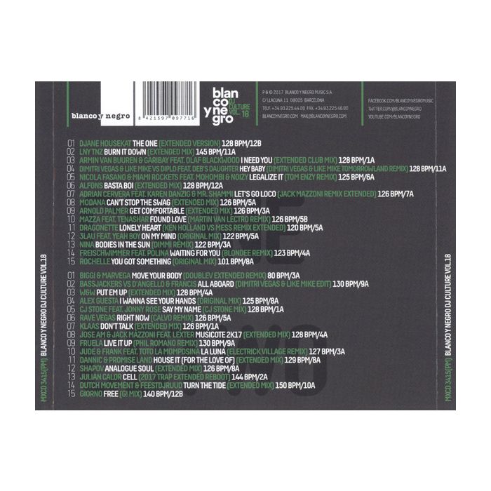 Various - Blanco Y Negro DJ Culture Vol.18