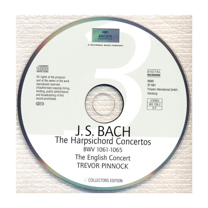 Johann Sebastian Bach : The English Concert · Trevor Pinnock - Concertos: Harpsichord · Violin · Flute · Oboe D'amore
