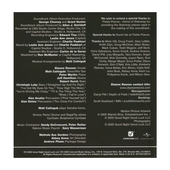 Dianne Reeves - Good Night, And Good Luck. (Music From And Inspired By The Motion Picture)