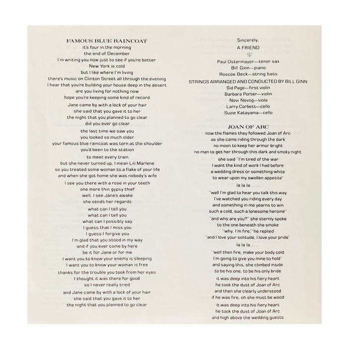 Jennifer Warnes - Famous Blue Raincoat (The Songs Of Leonard Cohen)