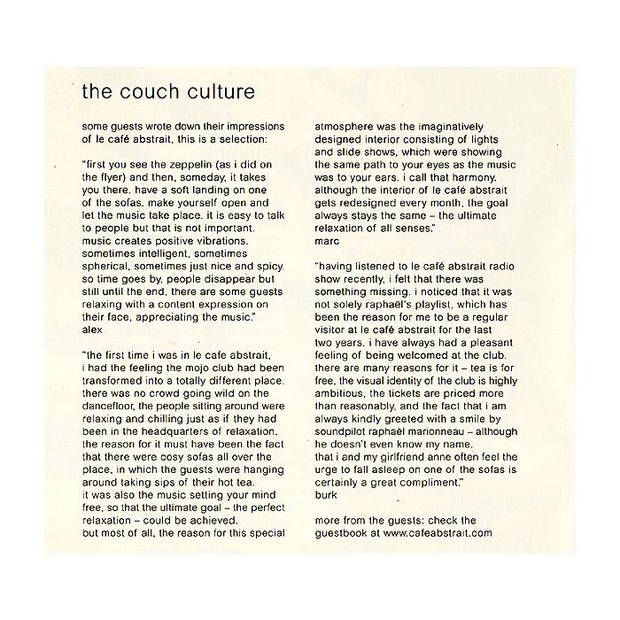 Various - Le Café Abstrait Volume 1 - Hi-Fly For The Couch Culture