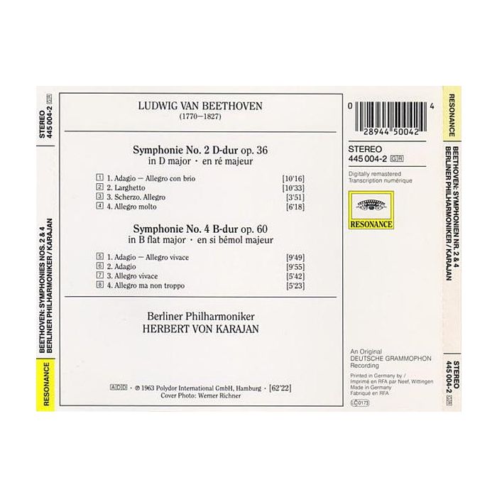 Ludwig van Beethoven - Symphonien Nr. 2 & 4