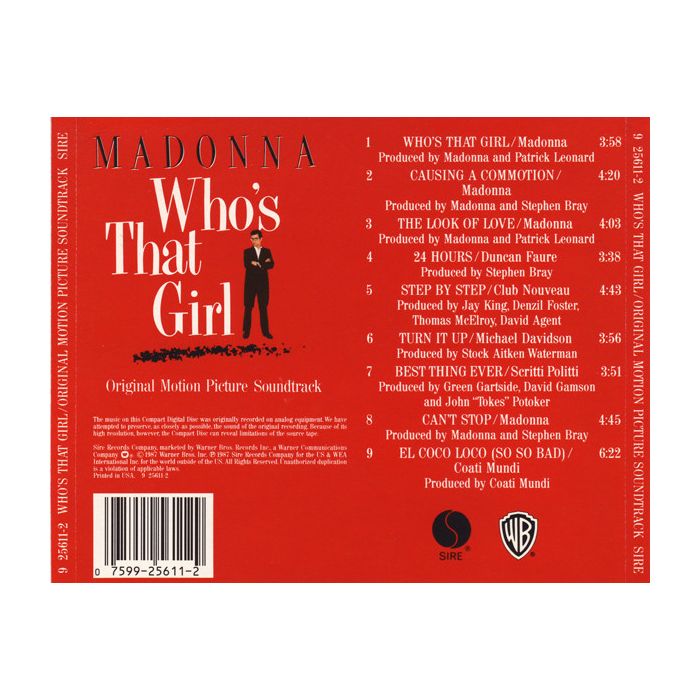 Madonna - Who's That Girl (Original Motion Picture Soundtrack)