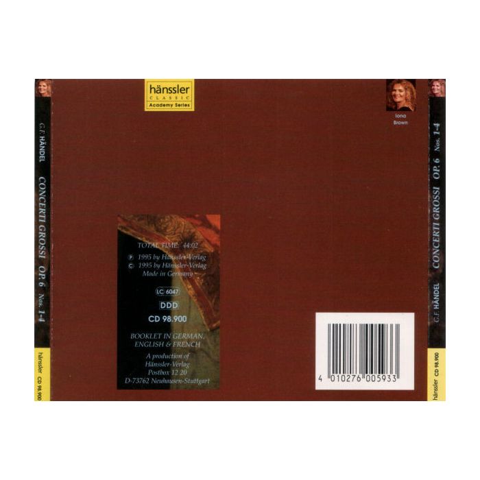 Georg Friedrich Händel - The Academy Of St. Martin-in-the-Fields , Iona Brown - Concerti Grossi Op. 6 Nos. 1–4 (Vol. 1)