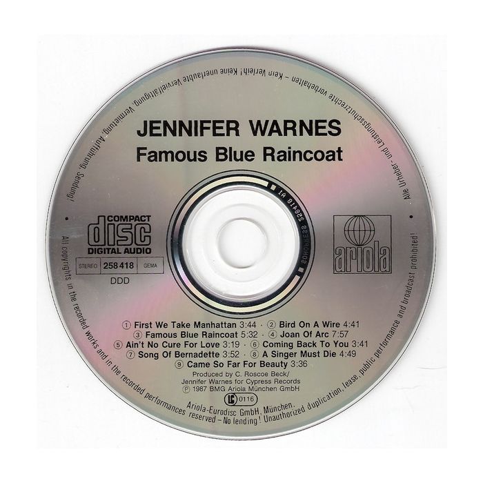 Jennifer Warnes - Famous Blue Raincoat (The Songs Of Leonard Cohen)