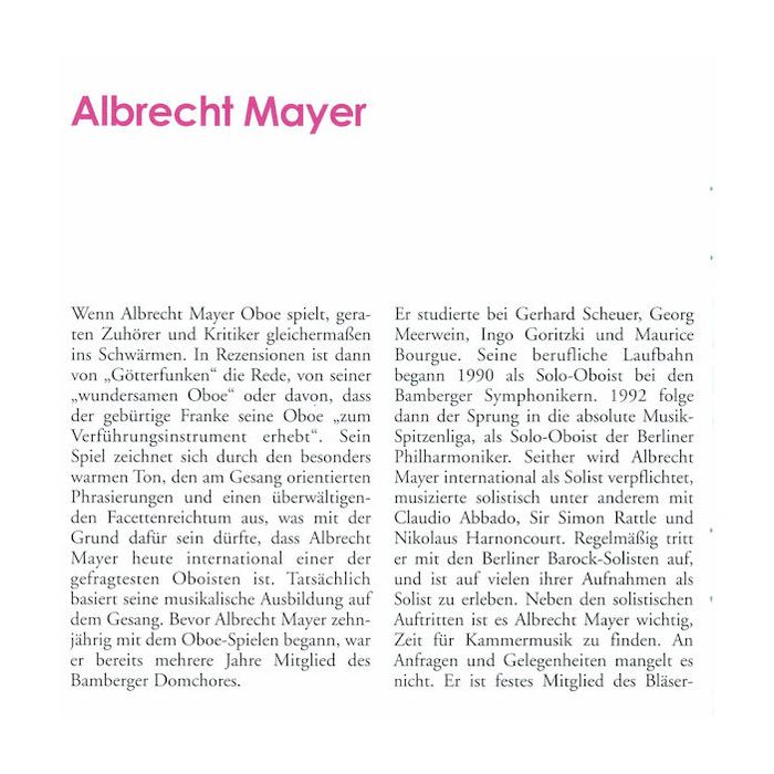 Albrecht Mayer , Johann Sebastian Bach , Sinfonia Varsovia - Lieder Ohne Worte: Transkriptionen Für Oboe Und Orchester