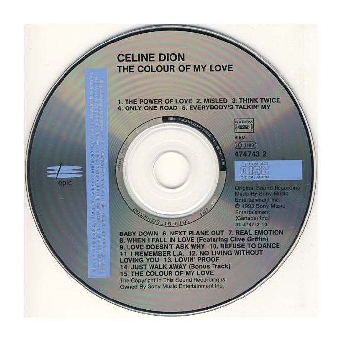 Céline Dion - The Colour Of My Love
