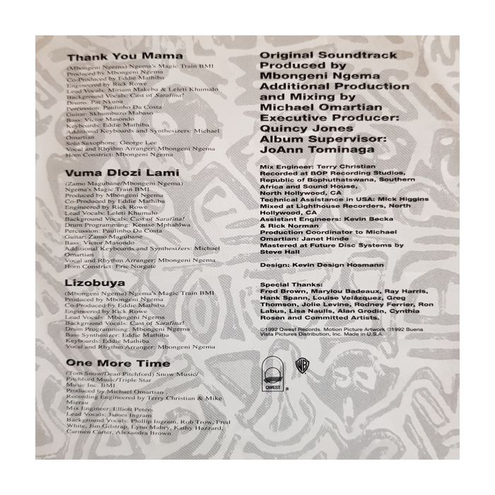 Mbongeni Ngema - Sarafina! The Sound Of Freedom (Music From The Motion Picture)
