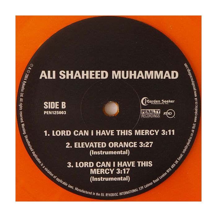 Ali Shaheed Muhammad - Elevated Orange / Lord Can I Have This Mercy