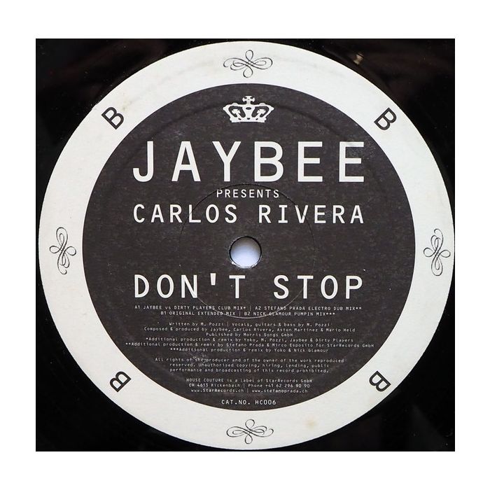 Jaybee Presents Carlos Rivera  - Don't Stop