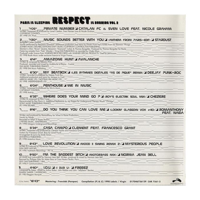 Various - Paris Is Sleeping - Respect Is Burning Vol 2