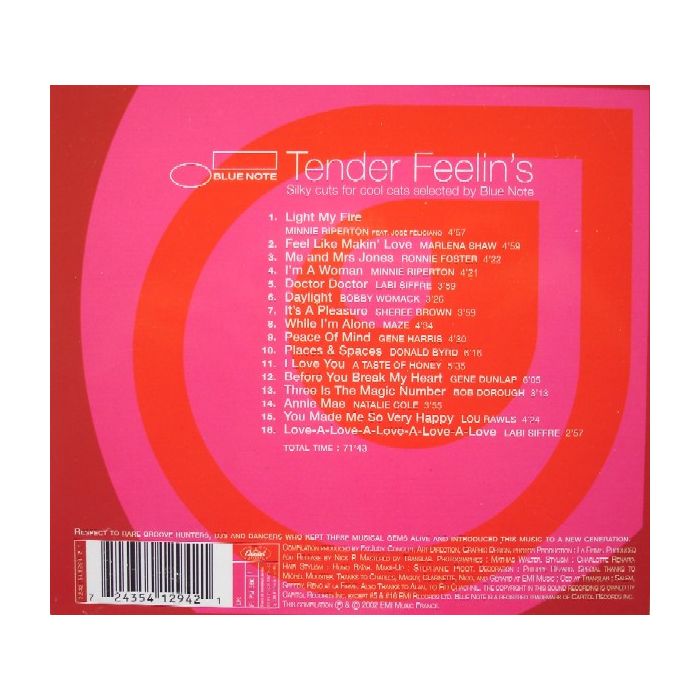 Various - Tender Feelin's (Silky Cuts For Cool Cats Selected By Blue Note)