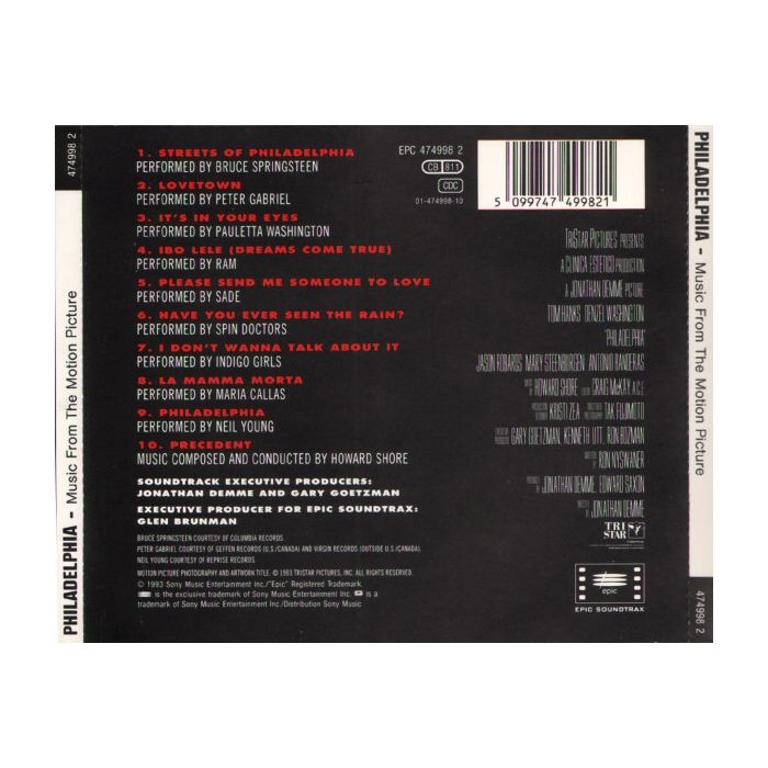 Various - Philadelphia (Music From The Motion Picture)