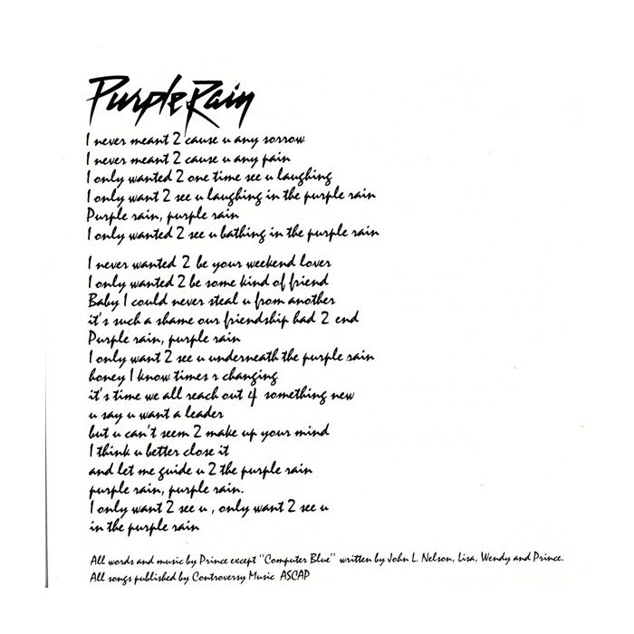 Prince And The Revolution - Purple Rain