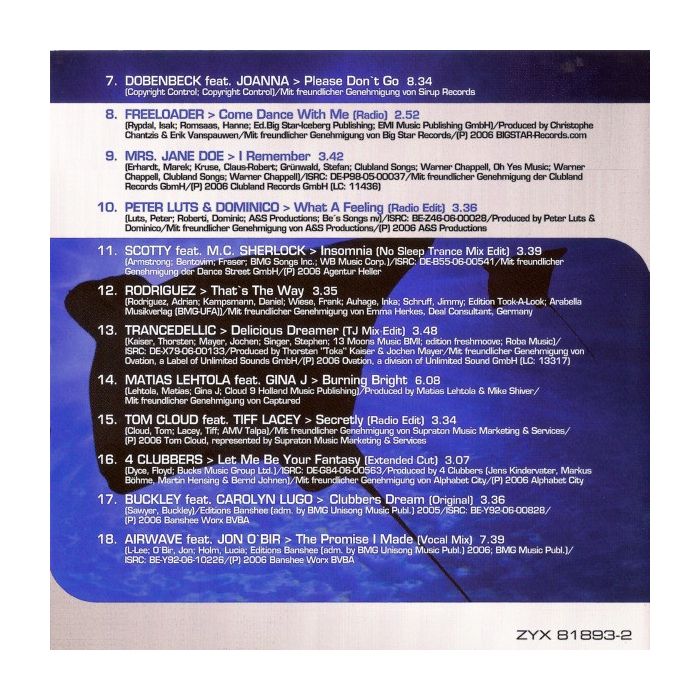 Various - Trance - The Vocal Session 2007