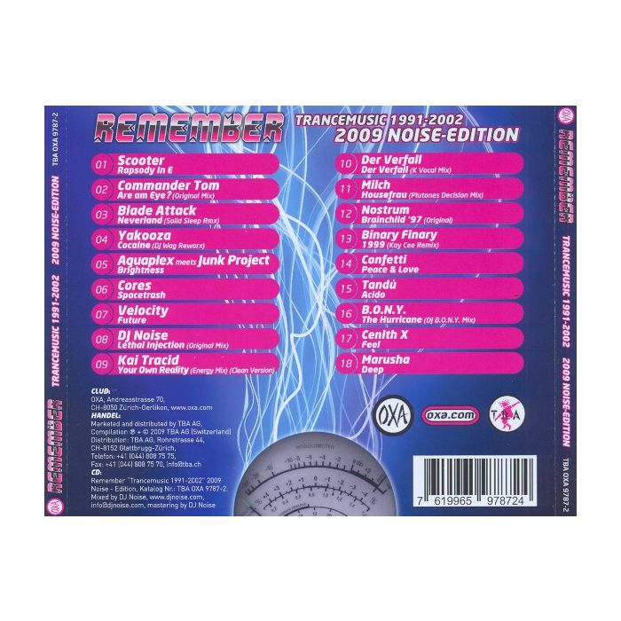 DJ Noise - OXA Remember Trancemusic 1991 - 2002 (2009 Noise - Edition)