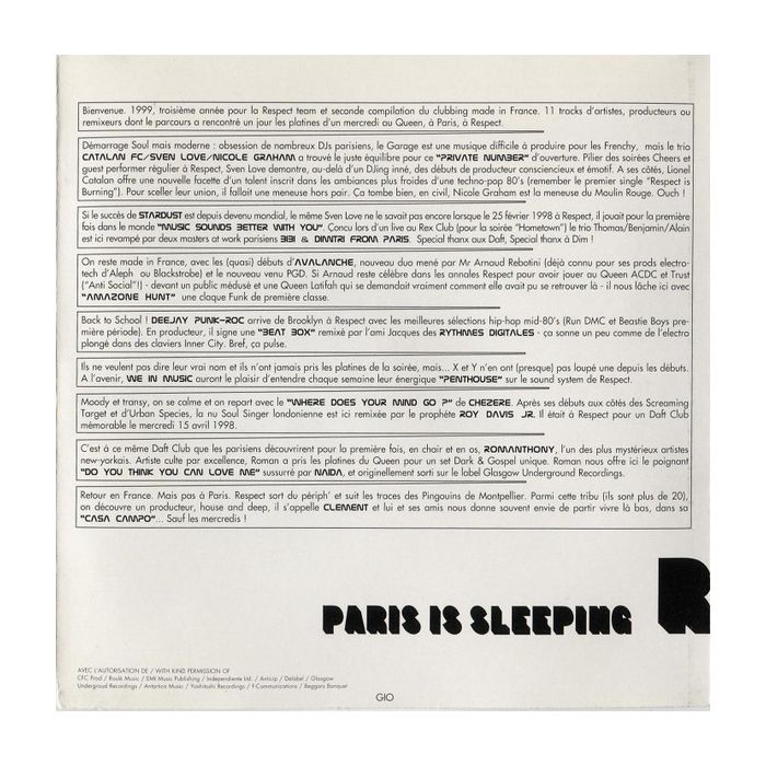 Various - Paris Is Sleeping - Respect Is Burning Vol 2