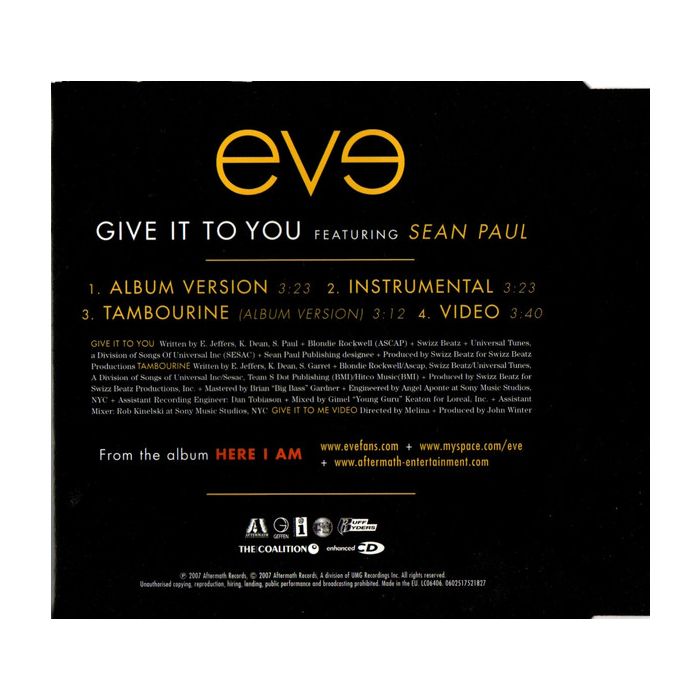 Eve  Featuring Sean Paul -  Give It To You