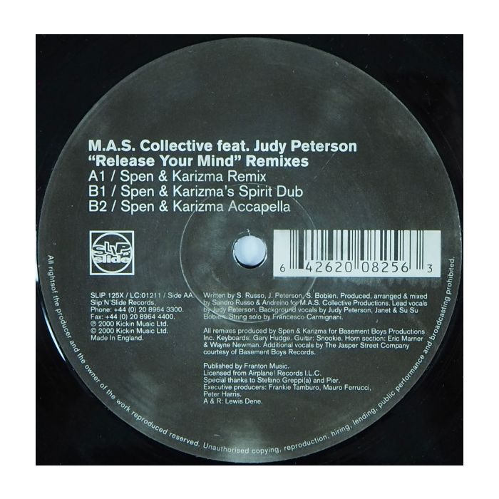 M.A.S. Collective Feat. Judy Peterson - Release Your Mind (Remixes) Mixes: Spen & Karizma