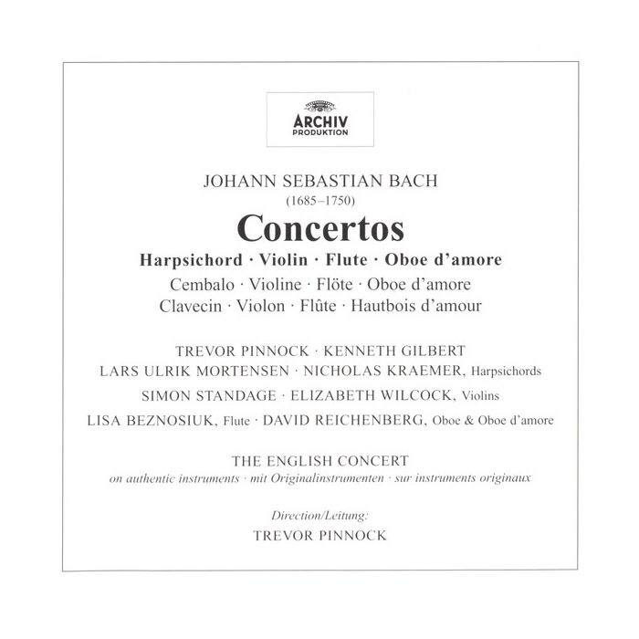 Johann Sebastian Bach : The English Concert · Trevor Pinnock - Concertos: Harpsichord · Violin · Flute · Oboe D'amore