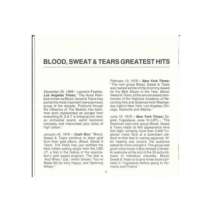 Blood, Sweat And Tears - Greatest Hits