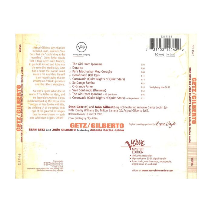 Stan Getz / João Gilberto Featuring Antonio Carlos Jobim - Getz / Gilberto