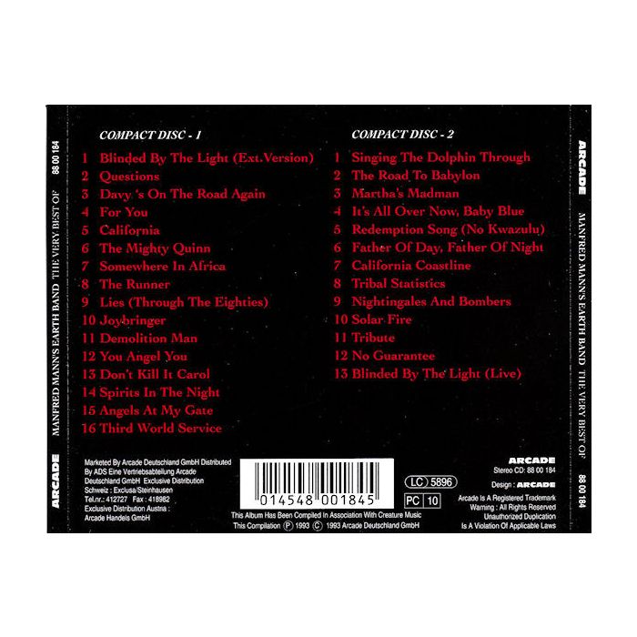 Manfred Mann's Earth Band - The Very Best Of Vol. 1 & 2