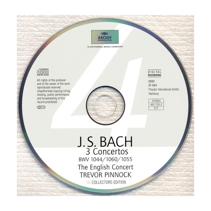 Johann Sebastian Bach : The English Concert · Trevor Pinnock - Concertos: Harpsichord · Violin · Flute · Oboe D'amore
