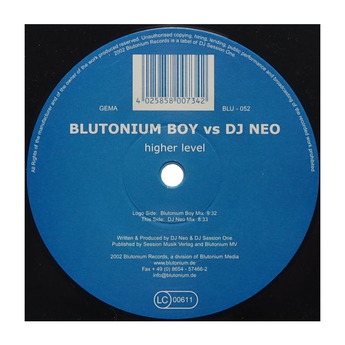 DJ Session One Presents Blutonium Boy vs. DJ Neo - Higher Level