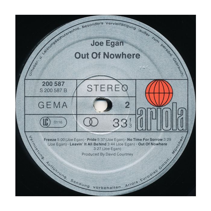 Joe Egan - Out Of Nowhere