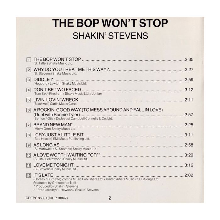 Shakin' Stevens - The Bop Won't Stop
