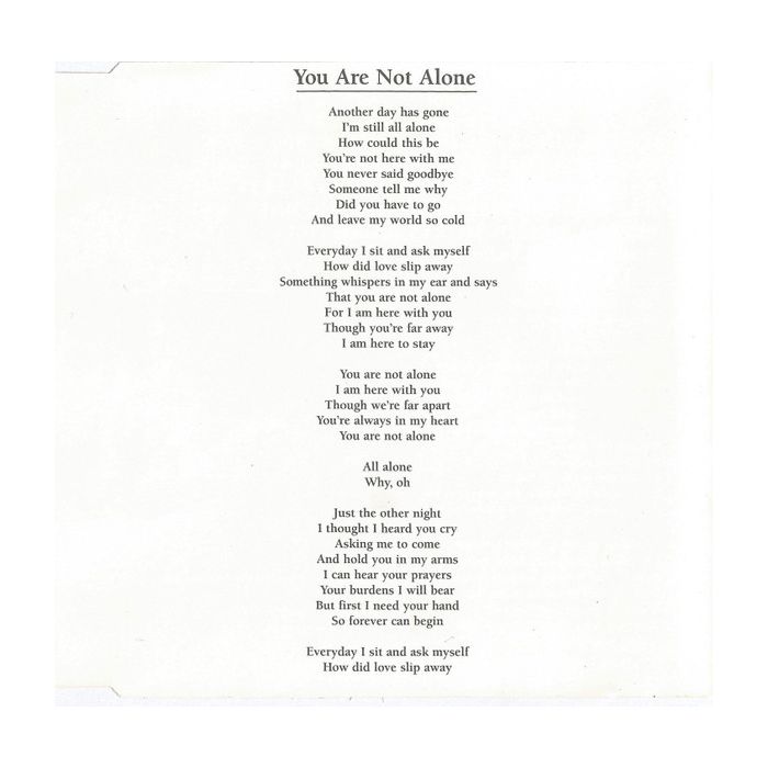 Michael Jackson - You Are Not Alone