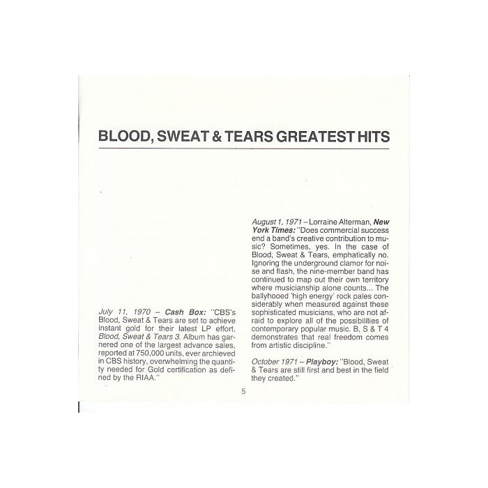 Blood, Sweat And Tears - Greatest Hits