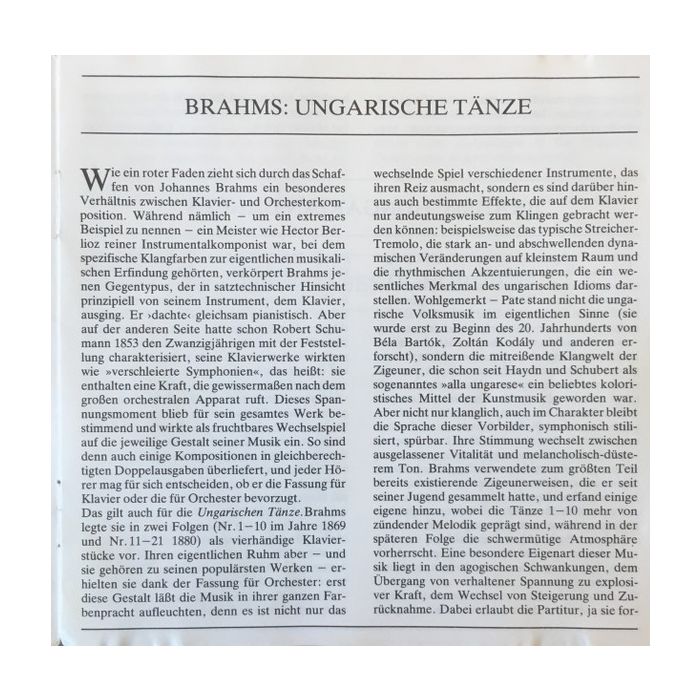 Johannes Brahms - Wiener Philharmoniker , Claudio Abbado - 21 Ungarische Tänze - Hungarian Dances - Danses Hongroises