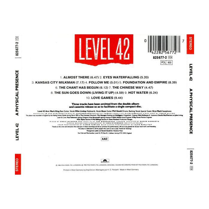 Level 42 - A Physical Presence