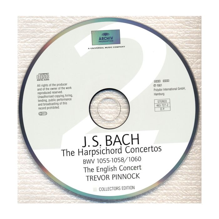 Johann Sebastian Bach : The English Concert · Trevor Pinnock - Concertos: Harpsichord · Violin · Flute · Oboe D'amore